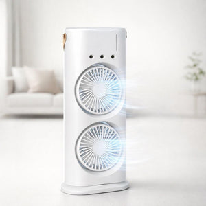 Dual-Fan Portable Air Cooler with Sleek Minimalist Design